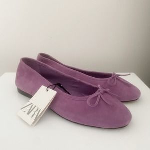 Zara Suede Ballet Flats